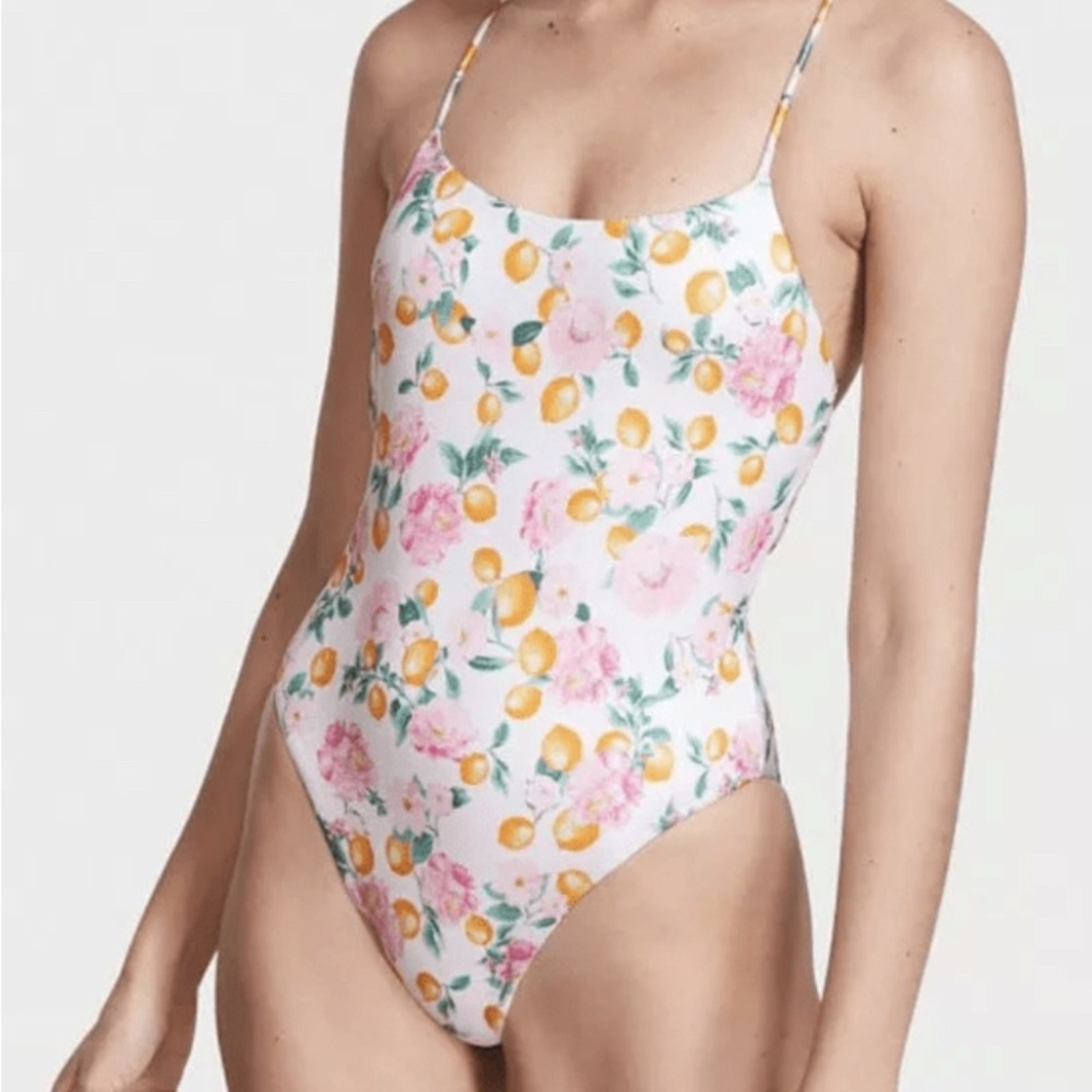Victoria’s Secret Vs Swim Essential Scoop One-Piece Swimsuit Citrus Print Large